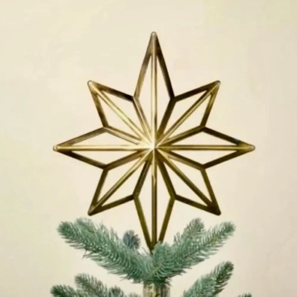 Hearth & Hand Magnolia Antique Brass Finish Star Christmas Tree Topper 13”